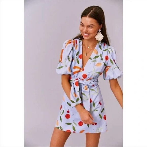 Floral Print Puff Sleeve Dress - Picture 4 of 11